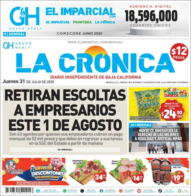 Portada de La Crónica de Baja California (Mexico)