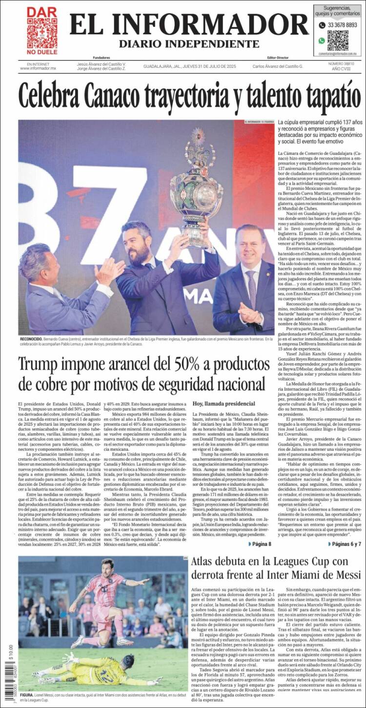 Portada de El Informador (Mexico)