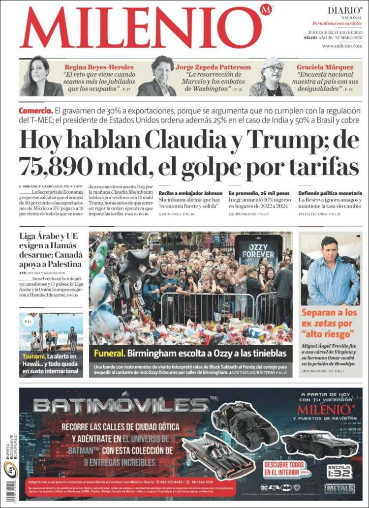 Portada de Milenio (Mexico)