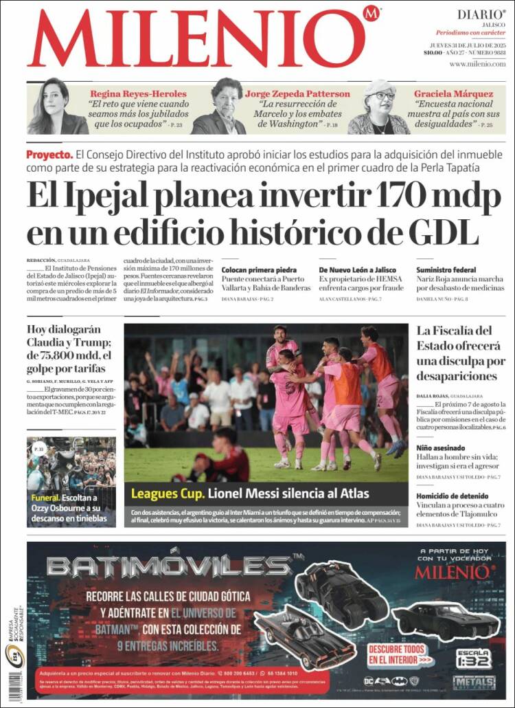 Portada de Milenio - Jalisco (Mexico)