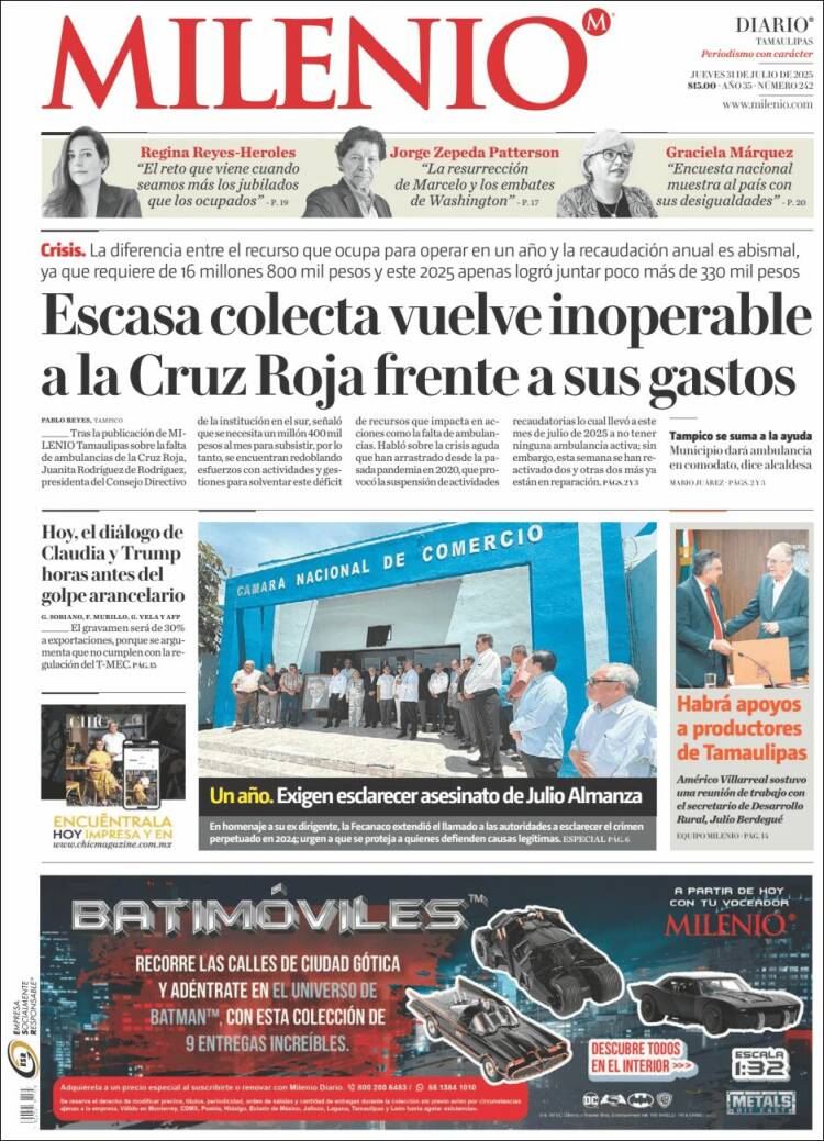 Portada de Milenio - Tamaulipas (Mexico)