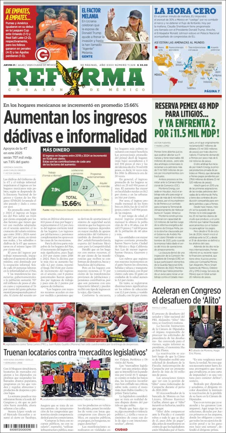 Portada de Reforma (Mexique)