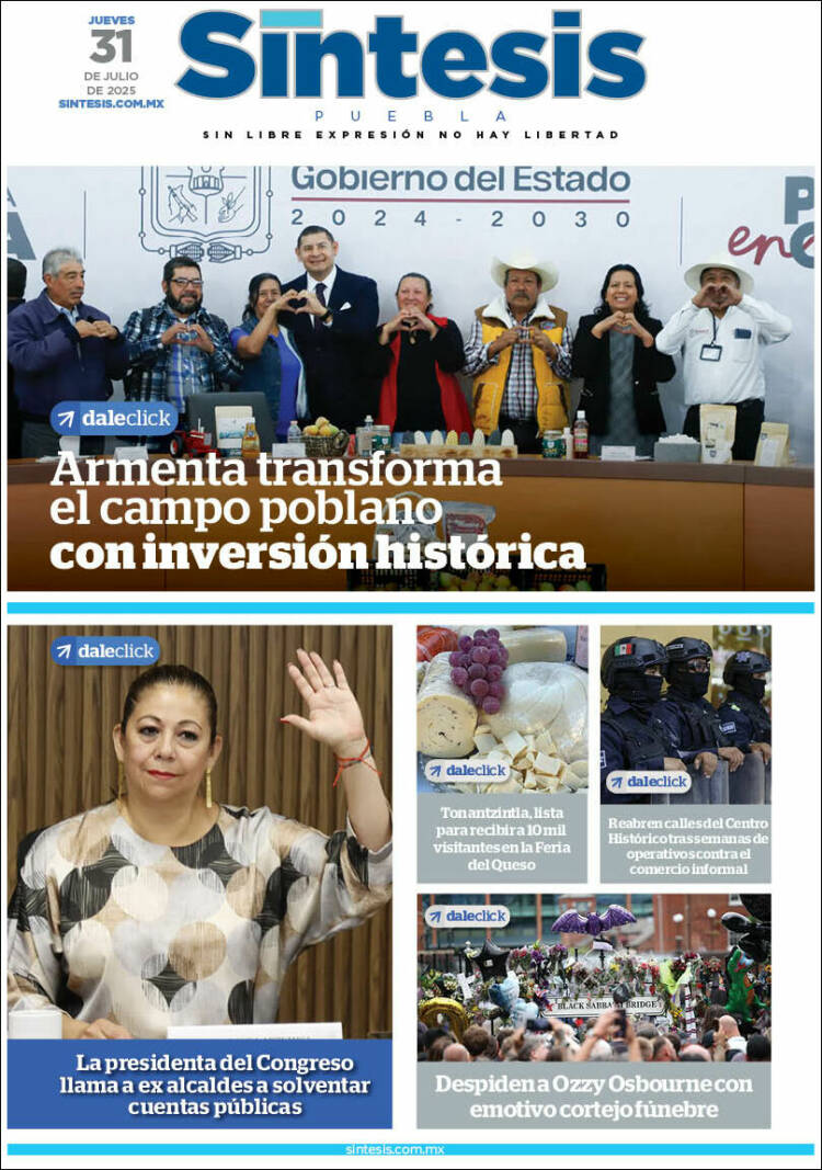 Portada de Síntesis - Puebla (México)