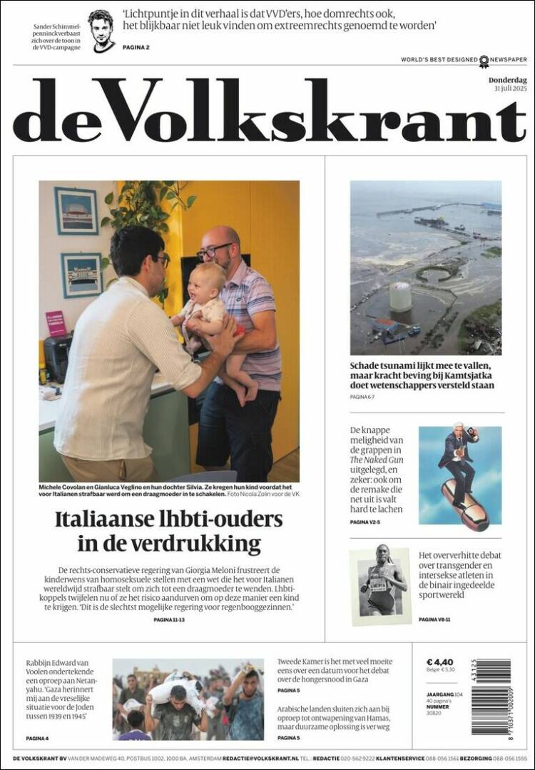 Portada de De Volkskrant (Netherlands)