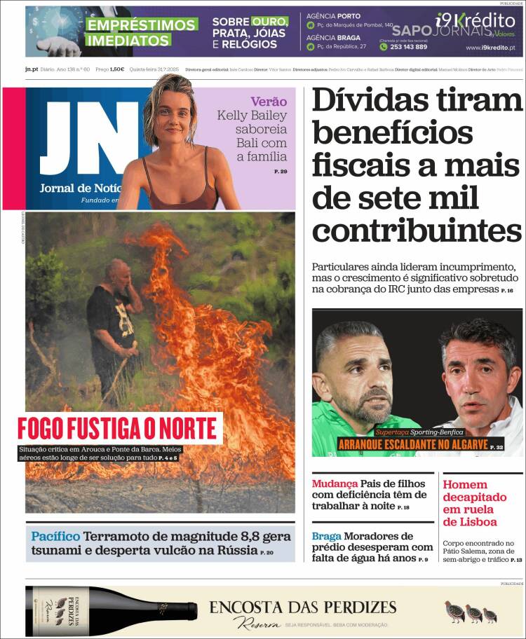 Portada de Jornal de Notícias (Portugal)
