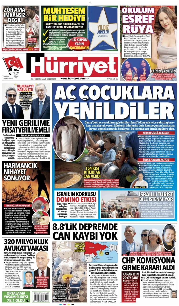 Portada de Hürriyet (Turkey)