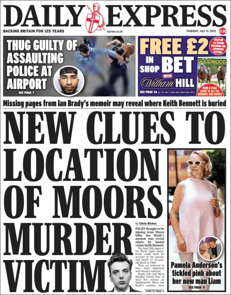 Portada de Daily Express (Reino Unido)