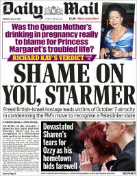 Portada de Daily Mail (Reino Unido)