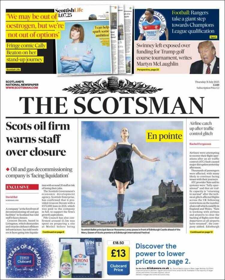 Portada de The Scotsman (United Kingdom)