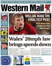 Portada de Western Mail (Reino Unido)