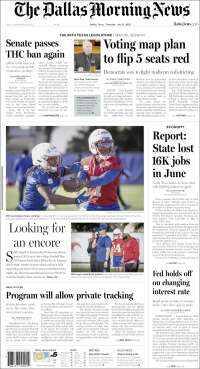 Portada de Dallas Morning News (USA)