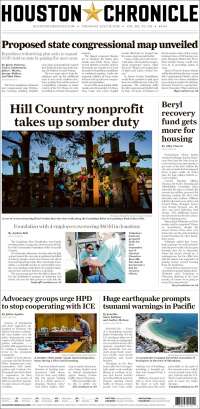 Portada de Houston Chronicle (USA)