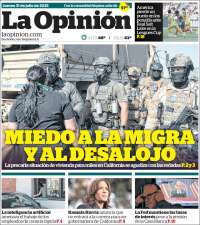 Portada de La Opinión (USA)