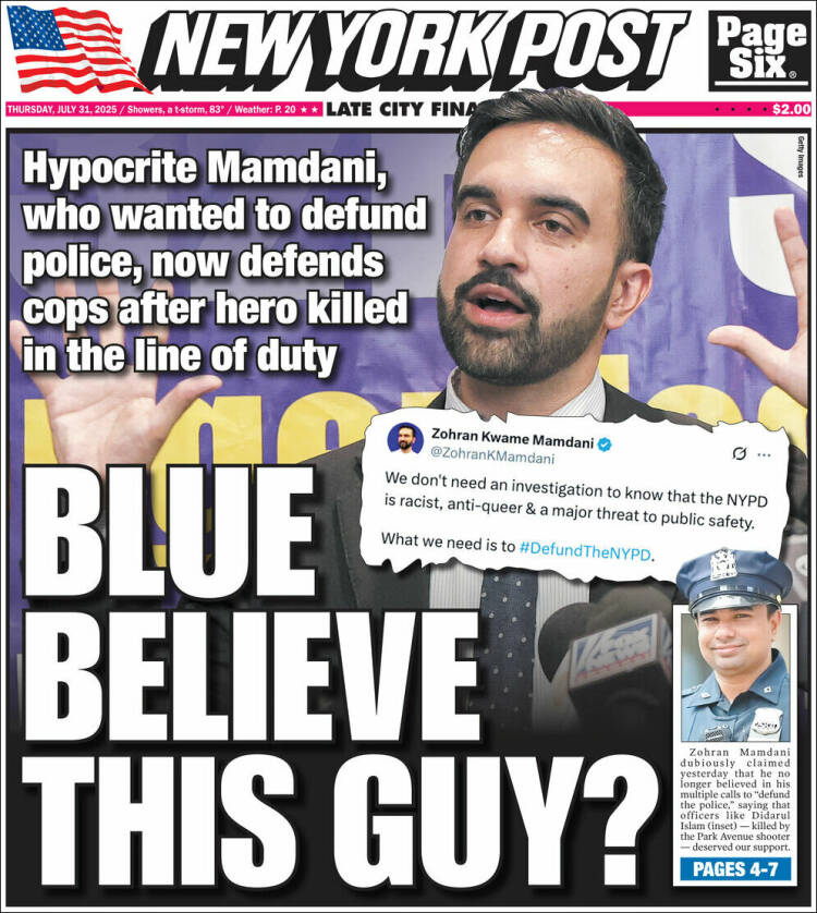 Portada de New York Post (USA)