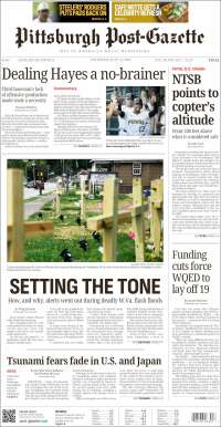 Portada de Pittsburgh Post-Gazette (USA)