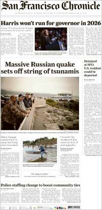 Portada de San Francisco Chronicle (USA)