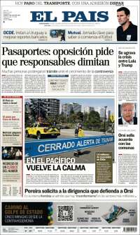Portada de El País (Uruguay)