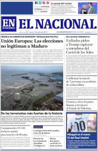 Portada de El Nacional (Venezuela)