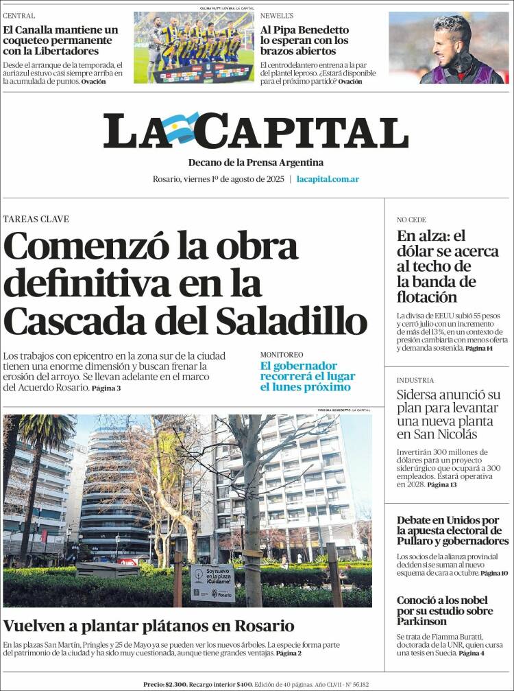 Portada de La Capital - Rosario (Argentina)