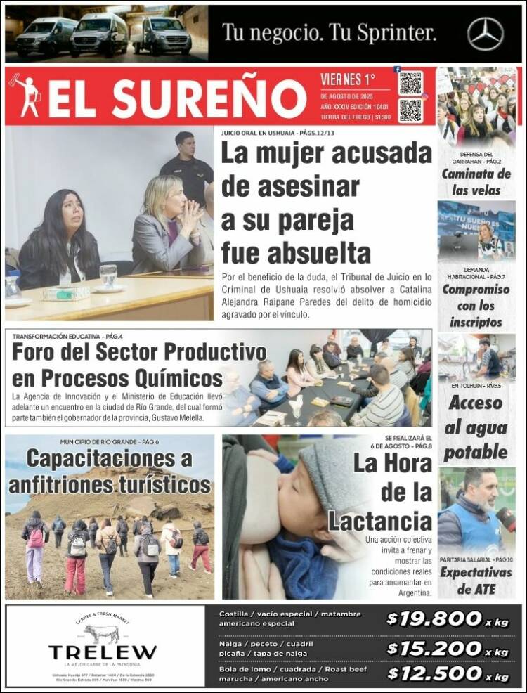 Portada de Diario El Sureño (Argentina)