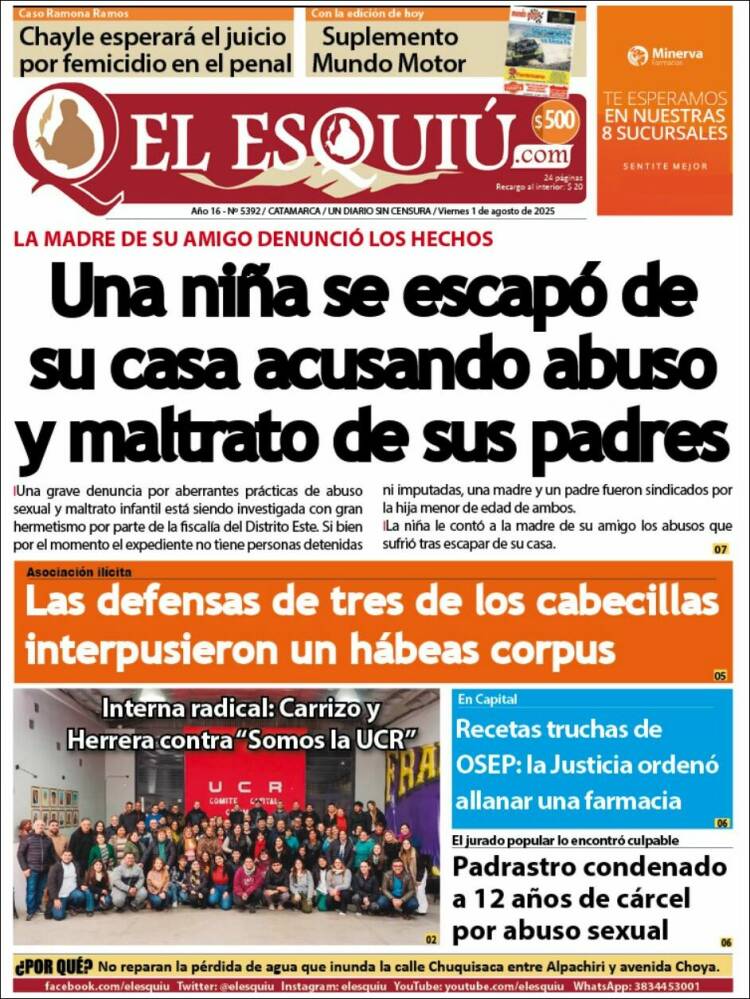 Portada de El Esquiu (Argentina)