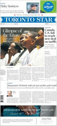 Portada de The Toronto Star (Canada)