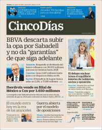 Portada de Cinco Días (España)