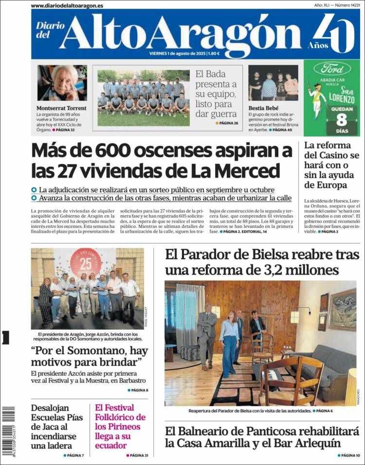 Portada de Diario del AltoAragón (Spain)