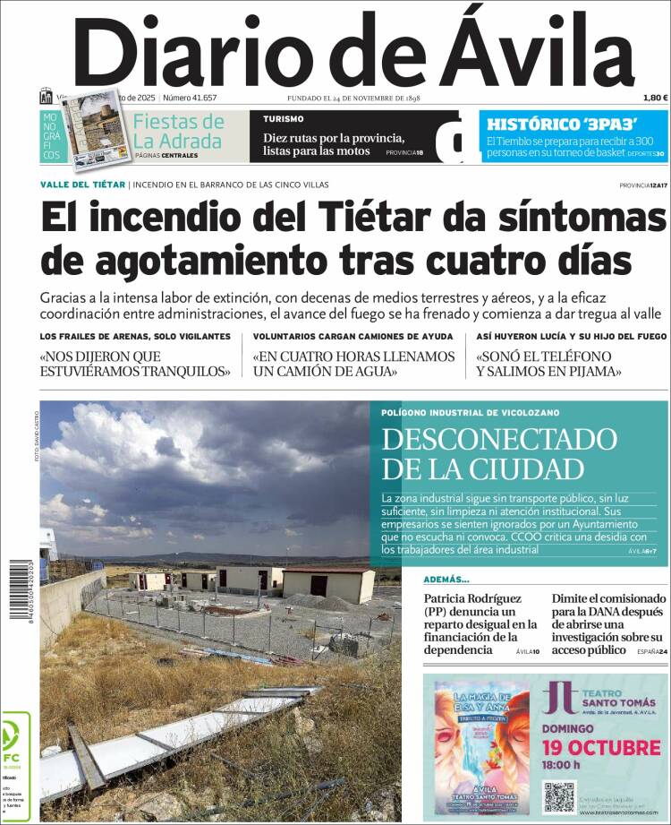 Portada de Diario de Ávila (Espagne)