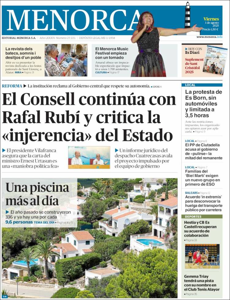 Portada de Menorca - Diario Insular (España)