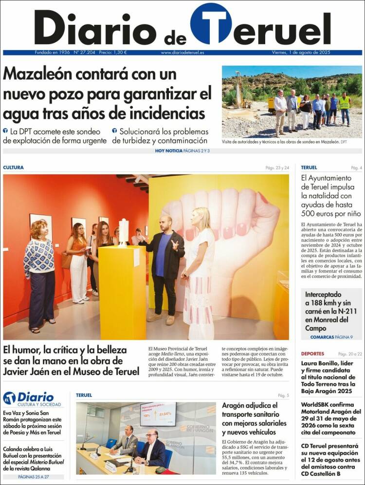 Portada de Diario de Teruel (Espagne)