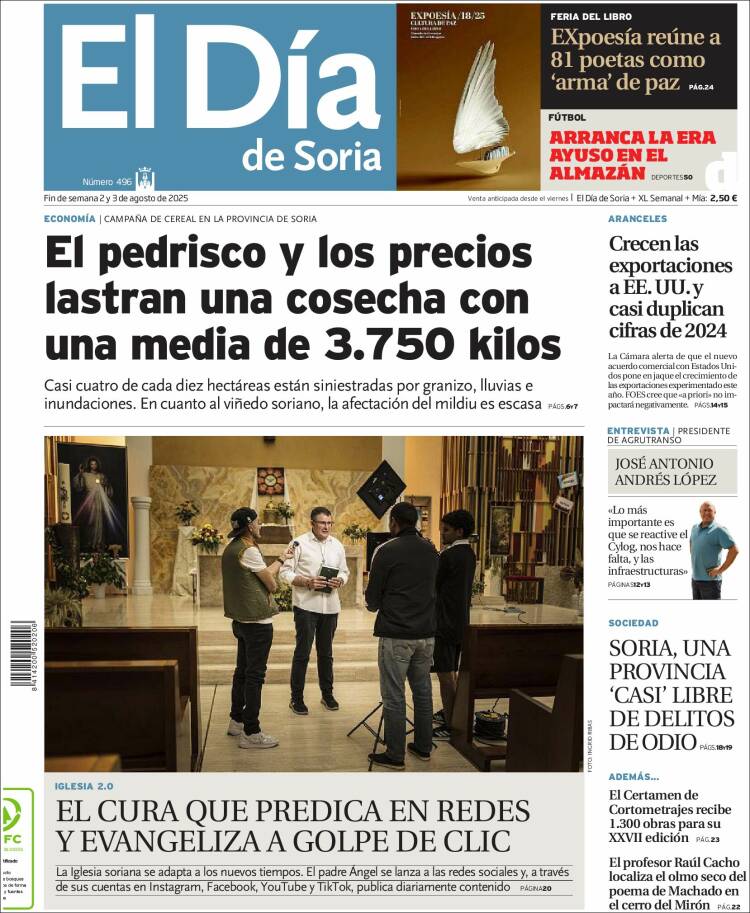 Portada de El Día de Soria (Espagne)