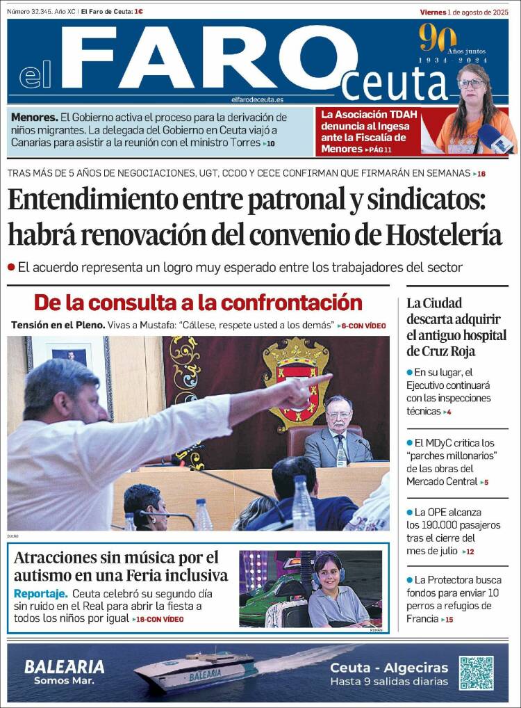 Portada de El Faro de Ceuta (España)