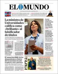 Portada de El Mundo (España)