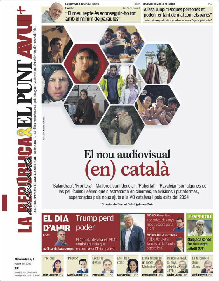 Portada de El Punt Avui (Spain)