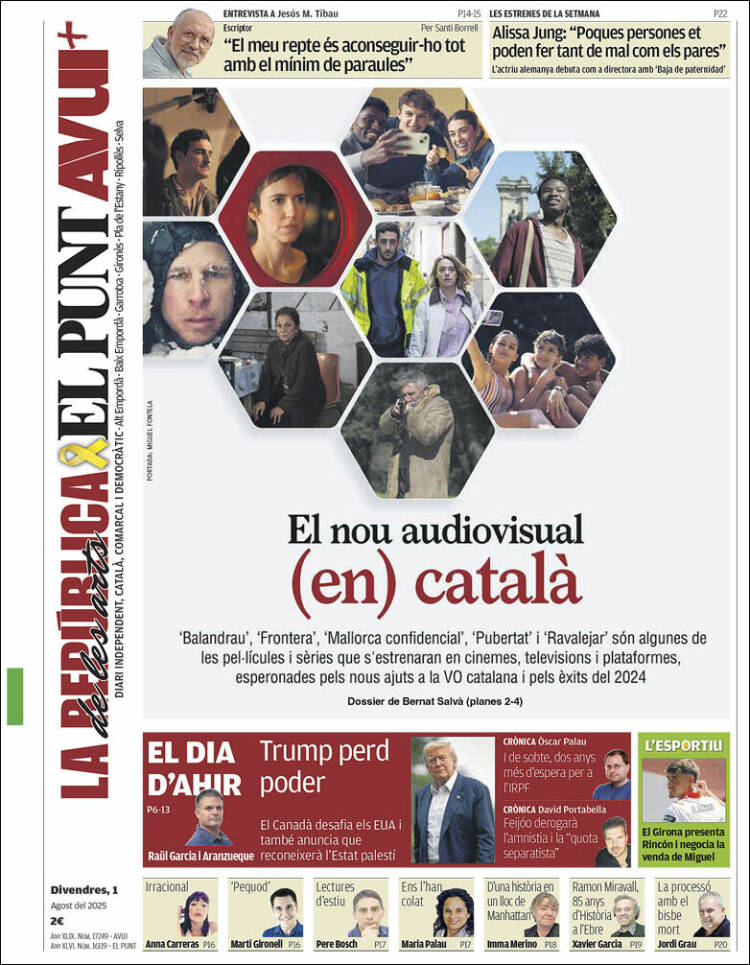 Portada de El Punt Avui - Girona (España)