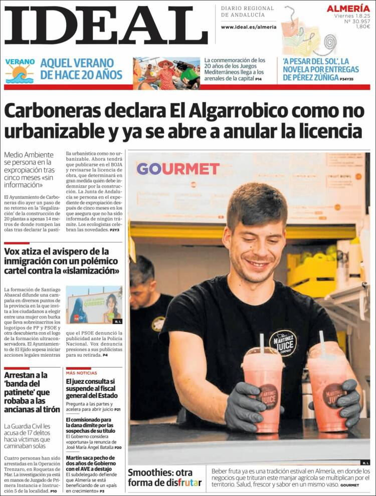 Portada de Ideal Almeria (Spain)