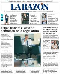 Portada de La Razón (España)