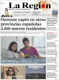 Portada de La Región de Ourense (España)