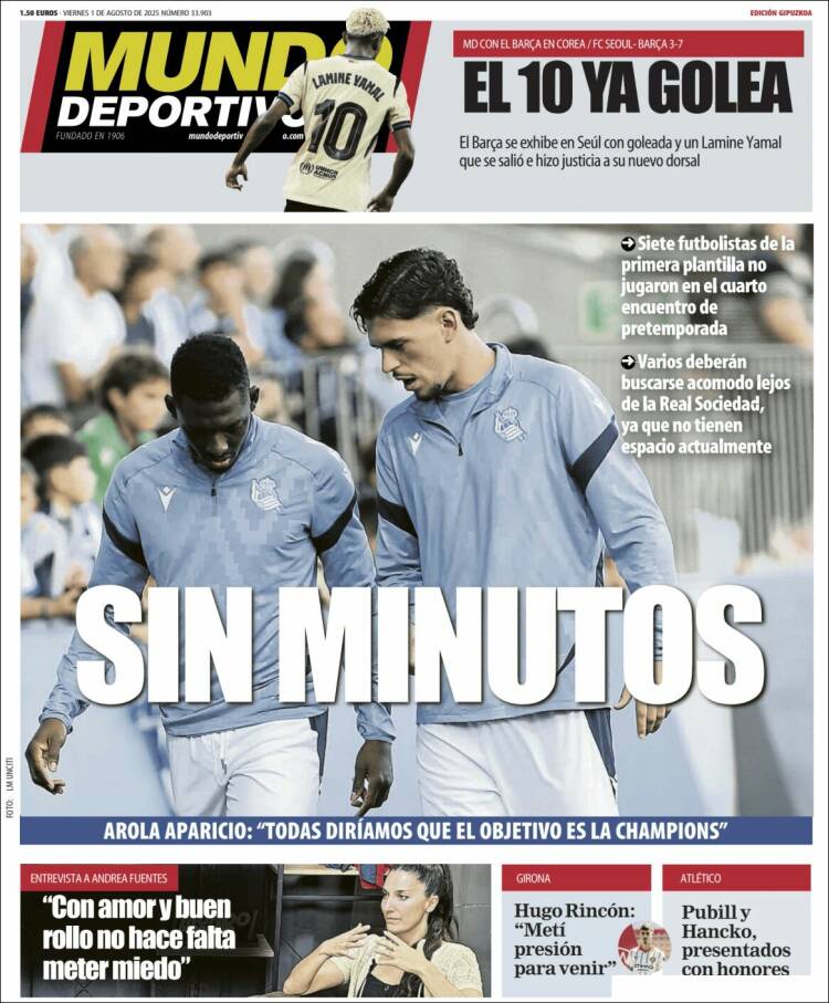 Portada de Mundo Deportivo Gipuzkoa (España)