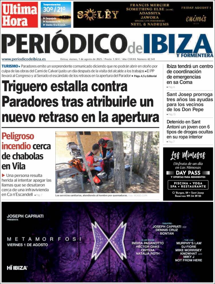 Portada de Periódico de Ibiza (España)