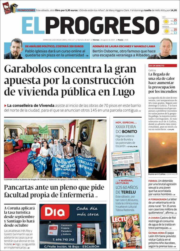 Portada de El Progreso (Espagne)