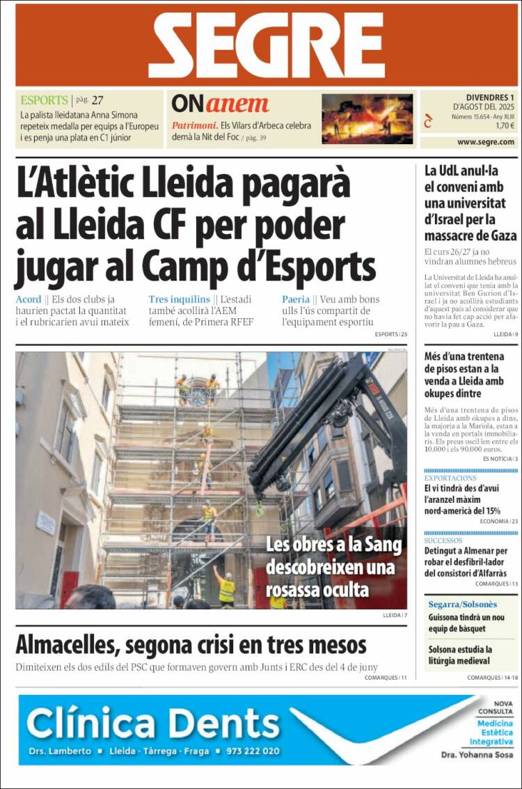 Portada de Segre (España)