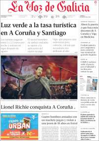 Portada de La Voz de Galicia (España)