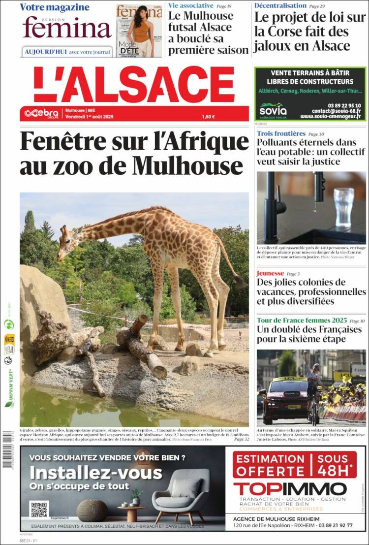 Portada de Journal L'Alsace (France)