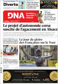 Portada de Les Dernières Nouvelles d'Alsace (Francia)