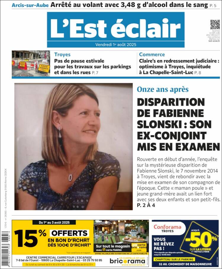 Portada de L'Est Eclair (France)
