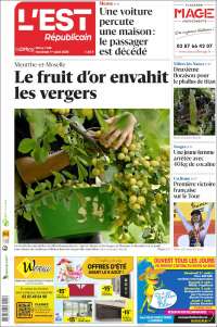 Portada de L'Est Republicain (Francia)