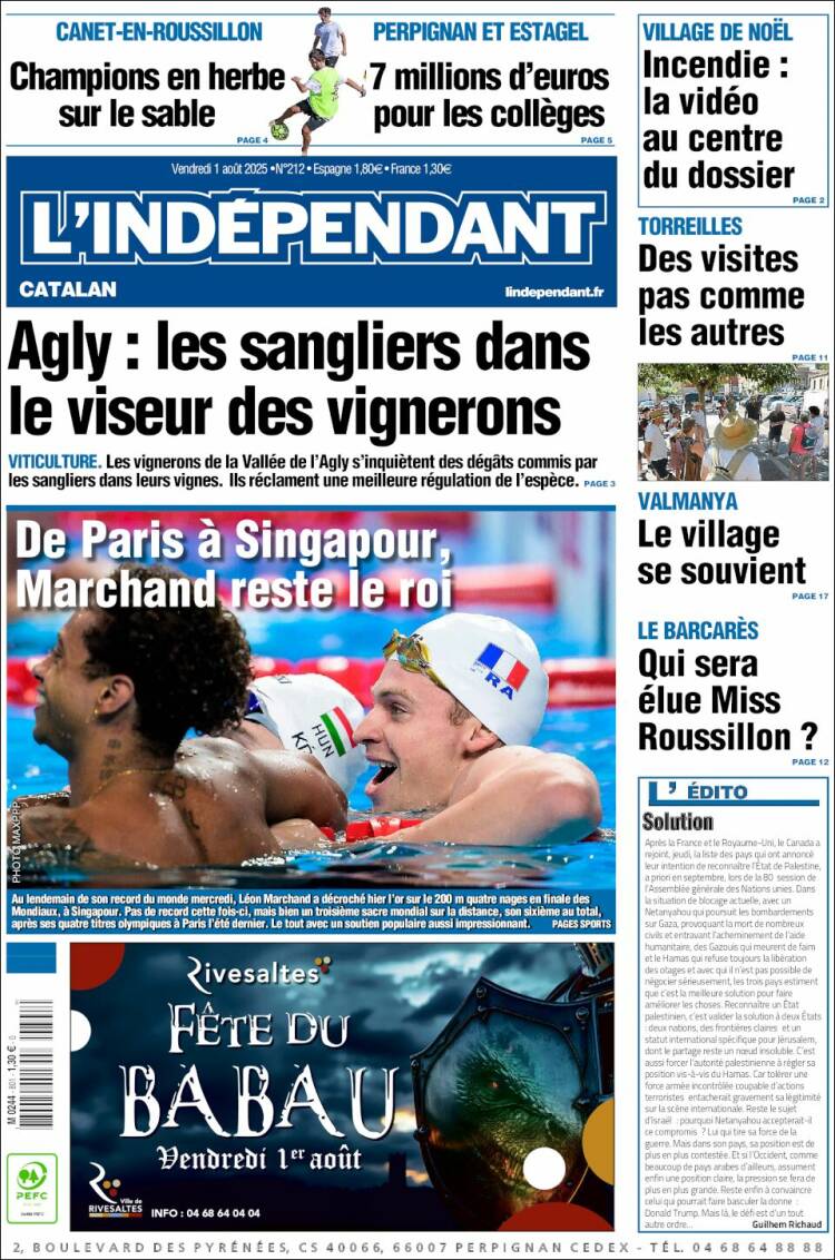 Portada de Le Indépendant (France)