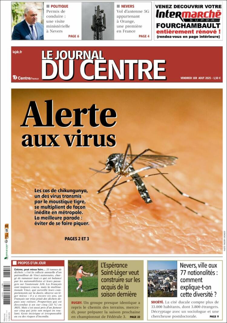 Portada de Le Journal du Centre (France)